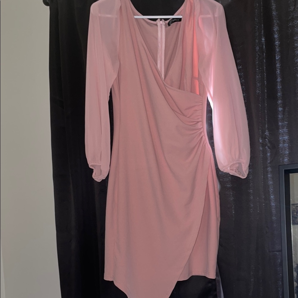 Elegant Pink Draped Dress